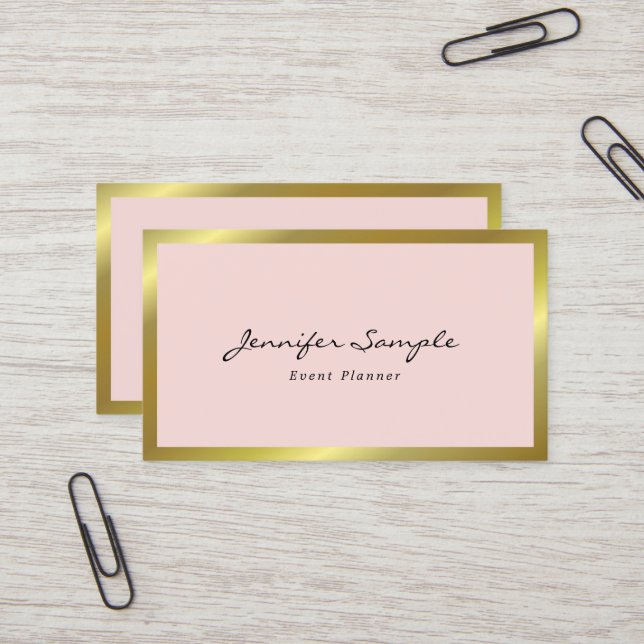 Tarjeta De Visita Planificador de eventos rosado moderno elegante (Anverso/Reverso In Situ)