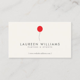 Tarjeta De Visita Planificador de eventos Sencillo de Globo Rojo II,