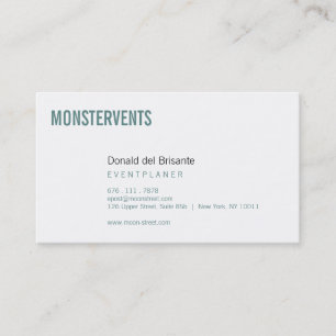 Tarjeta De Visita Planificador de Eventos Simple