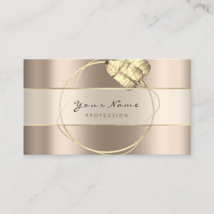 Tarjeta De Visita Planificador de eventos Stripes Gold Marfil Creamy