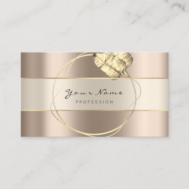 Tarjeta De Visita Planificador de eventos Stripes Gold Marfil Creamy (Anverso)