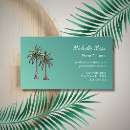 Tarjeta De Visita Planificador de eventos Verde azulados modernos de