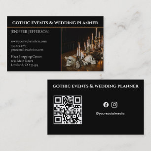 Tarjeta De Visita planificador de eventos y bodas góticas victoriana