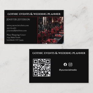 Tarjeta De Visita planificador de eventos y bodas góticas victoriana