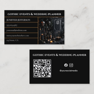 Tarjeta De Visita planificador de eventos y bodas góticas victoriana