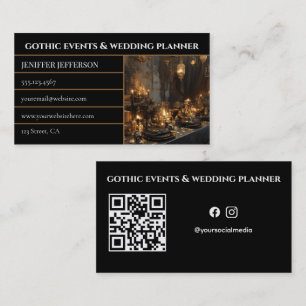 Tarjeta De Visita planificador de eventos y bodas góticas victoriana
