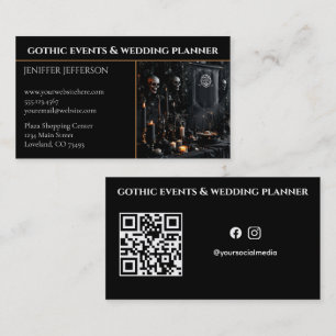 Tarjeta De Visita planificador de eventos y bodas góticas victoriana