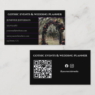 Tarjeta De Visita planificador de eventos y bodas gótico victorianas