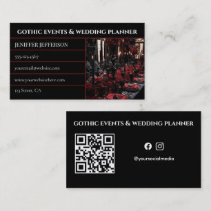 Tarjeta De Visita planificador de eventos y bodas gótico victoriano