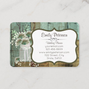Tarjeta De Visita Planificador de matrimonio rústico y floral