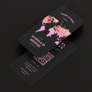 Tarjeta De Visita Planificador de viajes Agencia de turismo Mapa neg