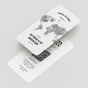 Tarjeta De Visita Planificador de Viajes Mínimo Mapa Mundial Platead
