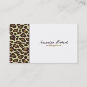 Tarjeta De Visita Planificador elegante de la boda del leopardo