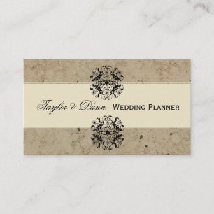 Tarjeta De Visita Planificador elegante del fiesta del damasco