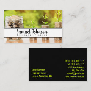 Tarjeta De Visita Planificador Financiero Elegante Profesional Conta