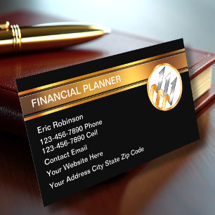 Tarjeta De Visita Planificador Financiero Profesional con Clase 
