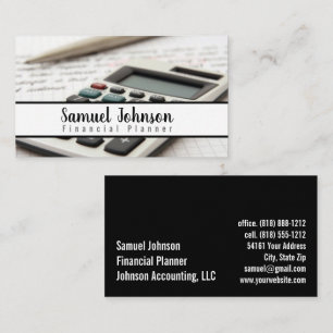 Tarjeta De Visita Planificador Financiero Profesional con Estilo Con