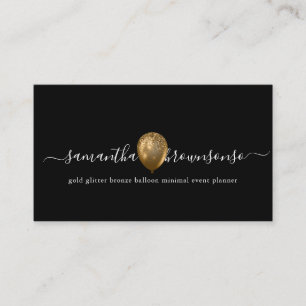 Tarjeta De Visita planificador minimalista de globo de bronce de oro