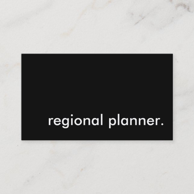 Tarjeta De Visita planificador regional. (Anverso)