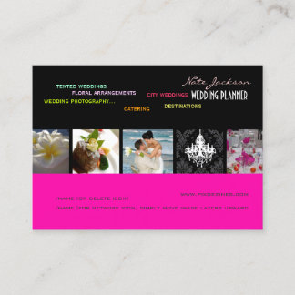 Tarjeta De Visita planificadores de bodas PixDezines+colores+fuentes