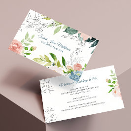 Tarjeta De Visita Planner botánico floral acuático moderno de boda