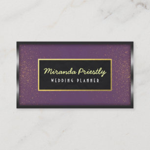 Tarjeta De Visita Planner de casamiento con Purpurina morado y con m