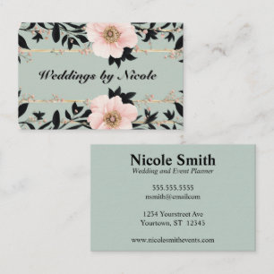 Tarjeta De Visita Planner de casamiento de Rosas salvajes de color r