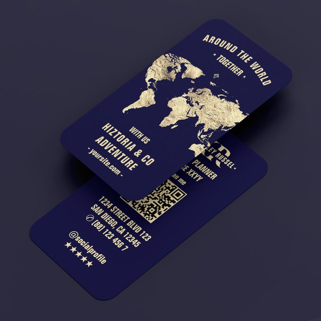 Tarjeta De Visita Planner de viajes Mapa Mundial Moderno de Medianoc (Subido por el creador)