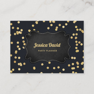 Tarjeta De Visita Planner Fiesta amarillo dorado negro