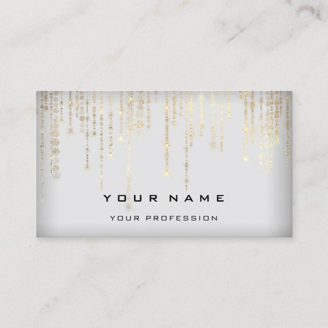 Tarjeta De Visita Plano de bodas de eventos Gray Gold Strings (Anverso)
