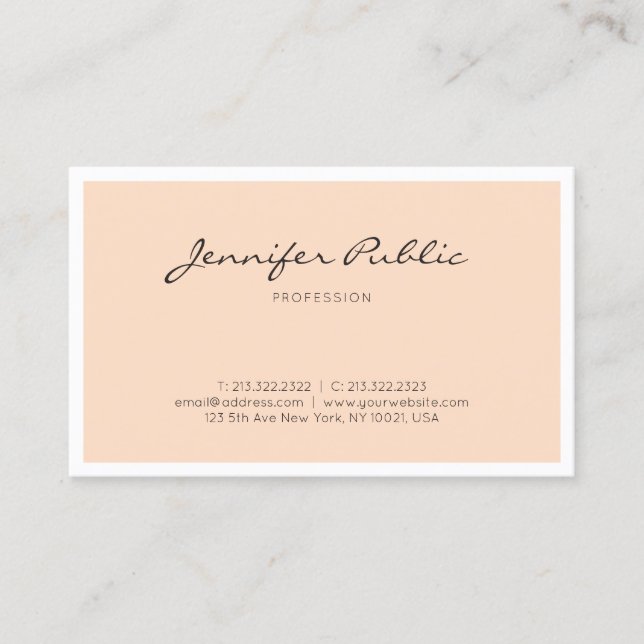 Tarjeta De Visita Plano de diseño minimalista creativo profesional (Anverso)