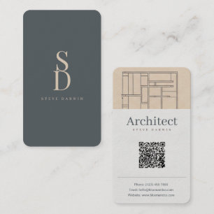 Tarjeta De Visita Plano de piso geométrico minimalista de arquitecto
