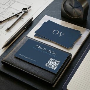 Tarjeta De Visita Plano de planta Cuadrícula Minimal Moderno Código