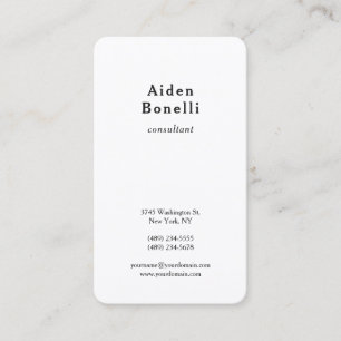 Tarjeta De Visita Plano Negro Blanco Moderno Minimalista Profesional