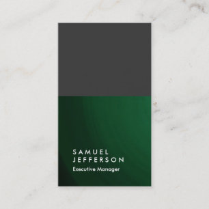 Tarjeta De Visita Plano profesional verde gris vertical