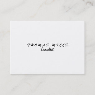 Tarjeta De Visita Plano Simple Negro Blanco Letra Minimalista