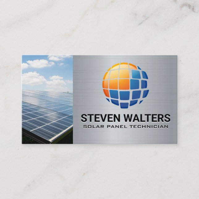 Tarjeta De Visita Planos del Sol | Panel Solar | Tecnología Energéti (Anverso)