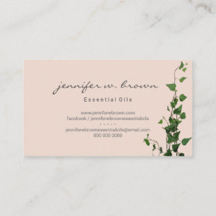 Tarjeta De Visita Planta de hiedra beige hoja verde
