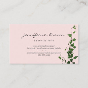 Tarjeta De Visita Planta de hiedra rosa hoja verde