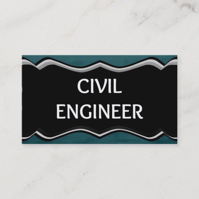 Tarjeta De Visita Planta de nombre elegante de ingeniero civil (Anverso)
