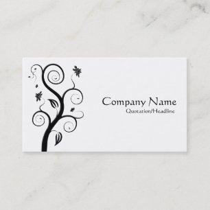 Tarjeta De Visita Planta fina - Negro sobre blanco (lados alternos)