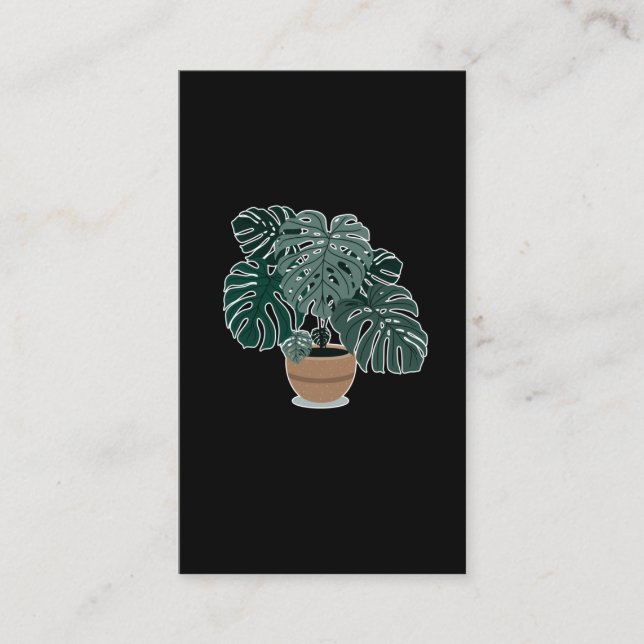 Tarjeta De Visita Planta Monstera Hermosa Planta Familiar (Anverso)