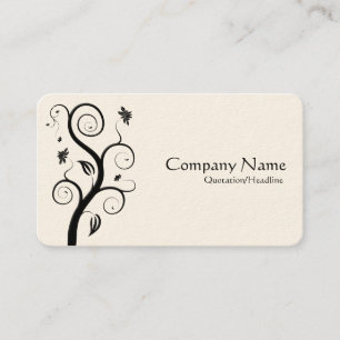 Tarjeta De Visita Planta Posh - Negro sobre blanco (Crema)