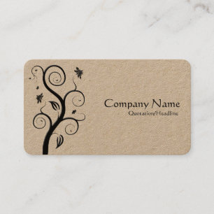 Tarjeta De Visita Planta Posh - Negro sobre Kraft blanco)