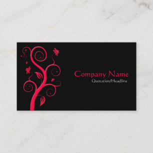 Tarjeta De Visita Planta Posh - Rojo sobre negro