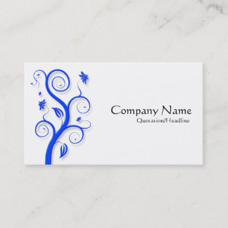 Tarjeta De Visita Planta Posh (sombreada) - Azul sobre blanco