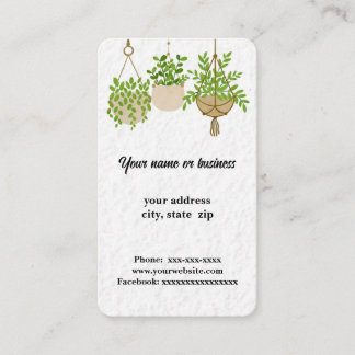 Tarjeta De Visita Plantas colgantes