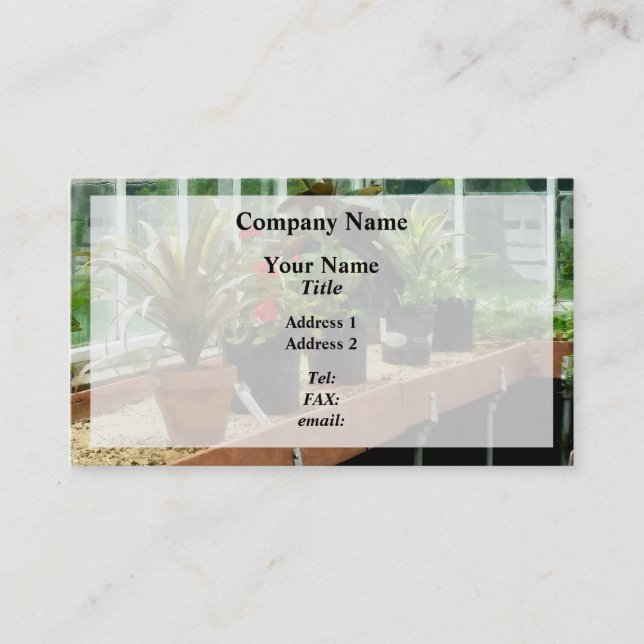 Tarjeta De Visita Plantas de Greenhouse (Anverso)