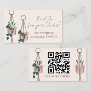 Tarjeta De Visita Plantas de guión colgando gracias