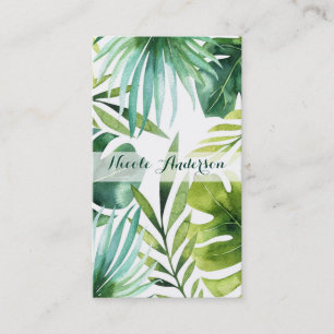 Tarjeta De Visita Plantas de hojas tropicales del bosque lluvioso ha